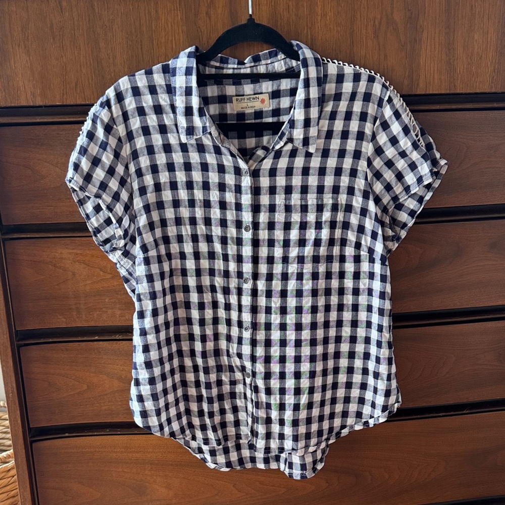 Ruff Hewn Navy and White Plaid Shirt